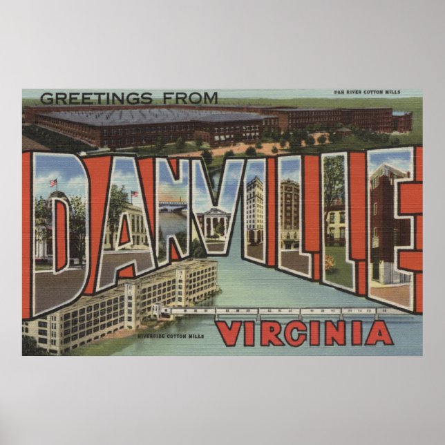 Poster Danville, Virginie - Scènes de grandes lettres (Devant)