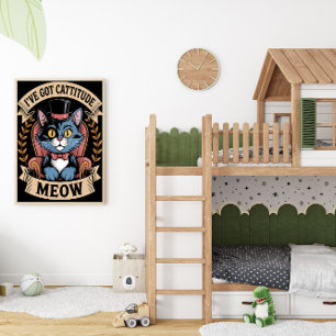 Poster Dapper Feline avec attitude