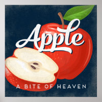 Poster d'Apple Poster Étiquette de fruits Vintages