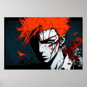 Poster d'aquarelle de caractère Anime