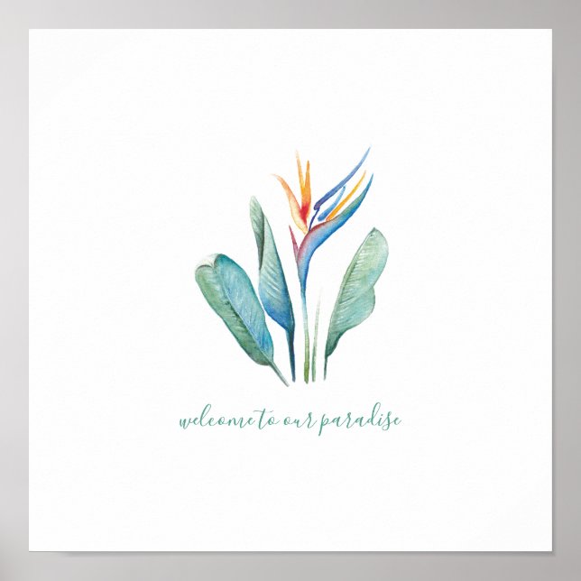 Poster d'aquarelle de fleurs tropicales (Devant)