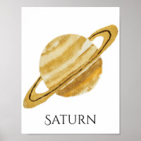 Poster d'aquarelle Saturn Planet