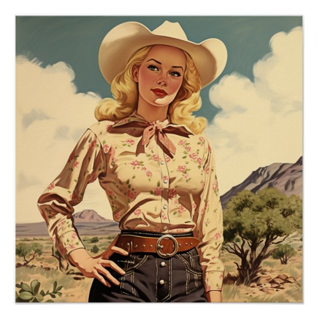 Poster Daring Cowgirl Chronicles : Wild West Whispers (Devant)
