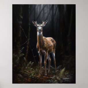 Poster Dark Cottagecore Whitetail Deer Art Imprimer Poste