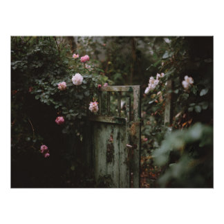 Poster Dark Floral Secret Garden Door