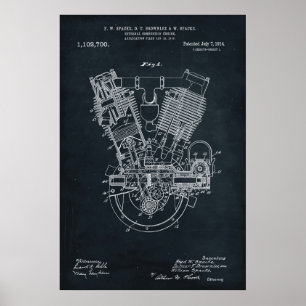 Poster Dark Gray Brevet de moteur à combustion interne