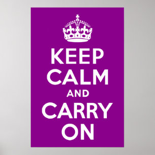 Poster Dark Magenta Keep Calm and Carry On