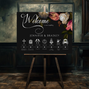 Poster Dark Moody Bourgogne & Céramique Peonies Ordre de 