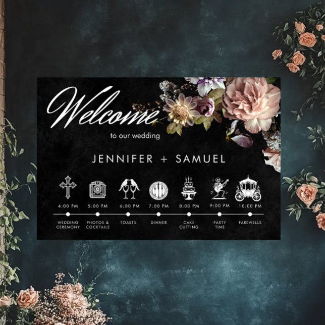 Poster Dark Moody Pastel Opulent Floral Ordre des événeme (Créateur téléchargé)