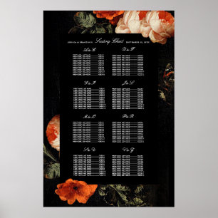Poster Dark Moody Romantic Floral Mariage néerlandais Siè