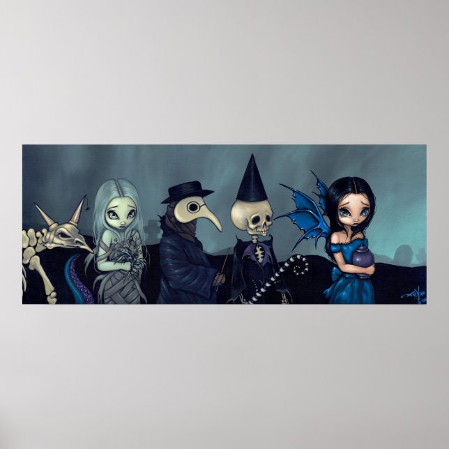 Poster Dark Procession ART IMPRIMER imaginaire funéraire  (Devant)