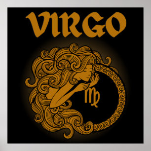Poster Dark Zodiac - Vierge   Art d'Astrologie Médiévale