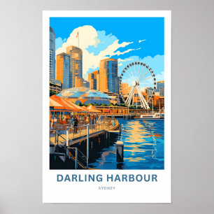 Poster Darling Harbour Sydney Travel Print