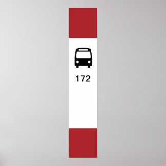 Poster d'arrêt de bus TTC avec itinéraire personna
