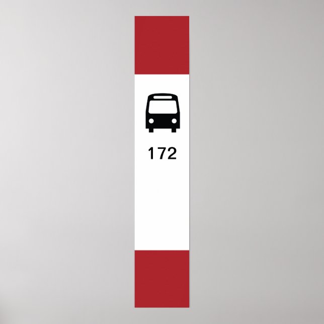 Poster d'arrêt de bus TTC avec itinéraire personna (Devant)