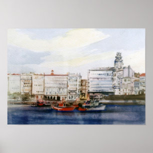 Poster Dársena de A Coruña / Dock in A Coruña