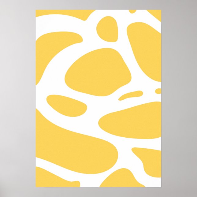 Poster d'art abstrait blanc et jaune (Devant)