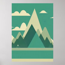 Poster d'art Abstrait des montagnes nordiques