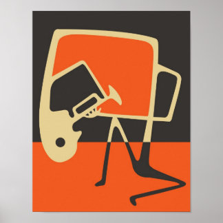Poster d'art Abstrait du saxophone Blues & Jazz