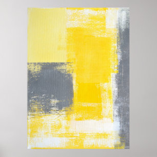 Poster d'art Abstrait gris et jaune