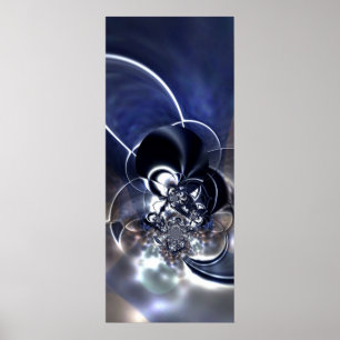 Poster d'art Abstrait Métal Reflet bleu