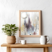 Poster d'art abstrait moderne moderne gris neutre