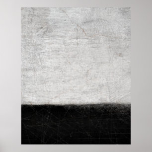 Poster d'art Abstrait noir et blanc "Niveaux" Impr