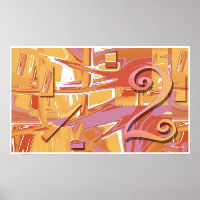 Poster d'art Abstrait Ochre Two | orange (Devant)