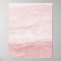 Poster d'art Abstrait Pastel Pink Ombre Aquarelle