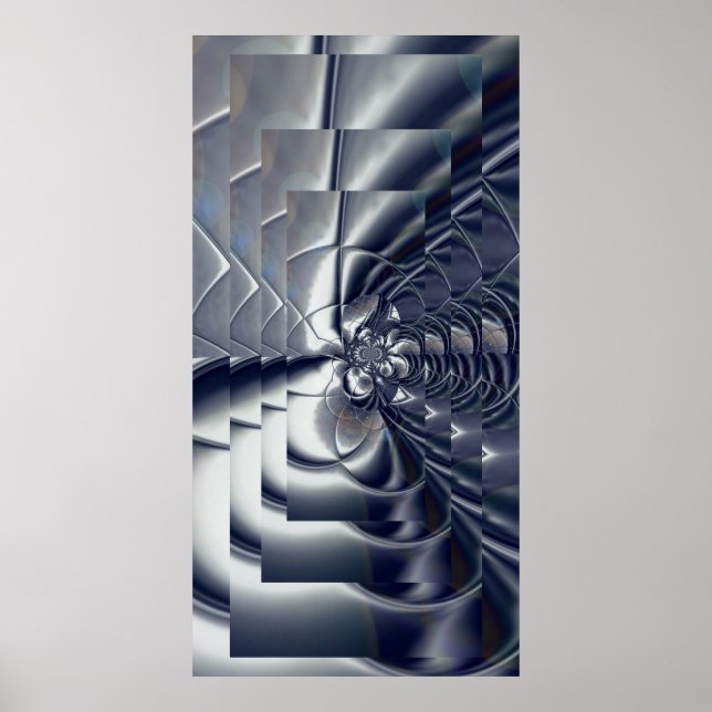 Poster d'art Abstrait Plaque d'argent Quatre (Devant)