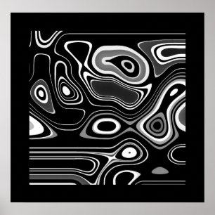 Poster d'art Abstrait Ultra moderne noir blanc