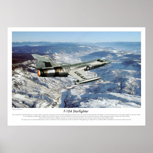 Poster d'art aéronautique "F-104 Starfighter" (Devant)