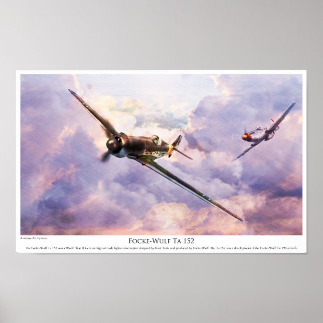 Poster d'art aéronautique "Focke-Wulf Ta 152" (Devant)