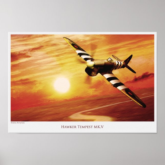 Poster d'art aéronautique "Hawker Tempest MK.V." (Devant)