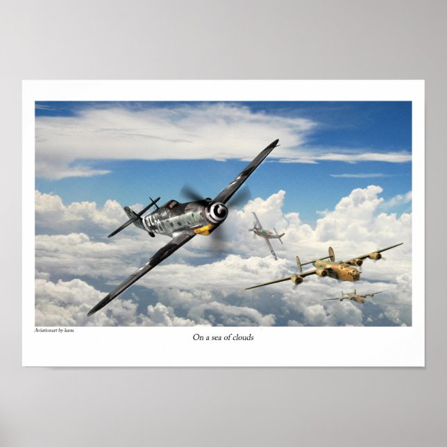 Poster d'art aéronautique "Messerschmitt Bf 109" (Devant)