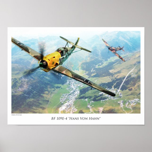 Poster d'art aéronautique "Messerschmitt Bf 109" (Devant)