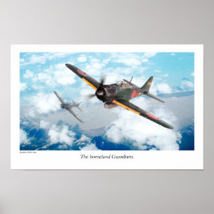 Poster d'art aéronautique "Mitsubishi A6M Zero"