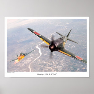 Poster d'art aéronautique "Mitsubishi J2M 雷 電 "Jac