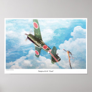 Poster d'art aéronautique " ‪ Nakajima Ki-84"Frank