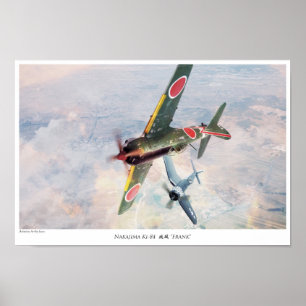 Poster d'art aéronautique " ‪ Nakajima Ki-84"Frank
