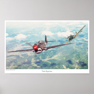 Poster d'art aéronautique "P-40 Warhawk"