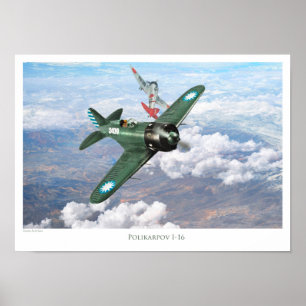 Poster d'art aéronautique "Polikarpov I-16"