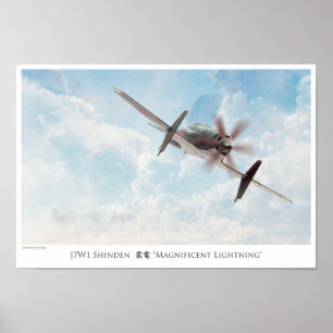 Poster d'art aéronautique "SHINDEN"