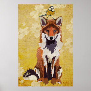 Poster d'Art Amber Fox & Little Bird