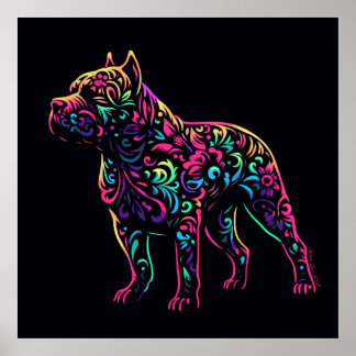 Poster d'art américain Neon Blacklight