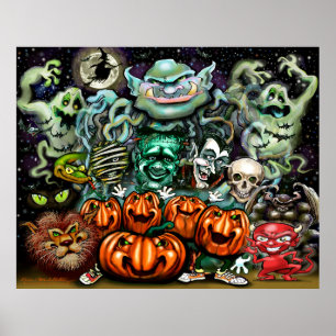 Poster d'art amusant d'Halloween