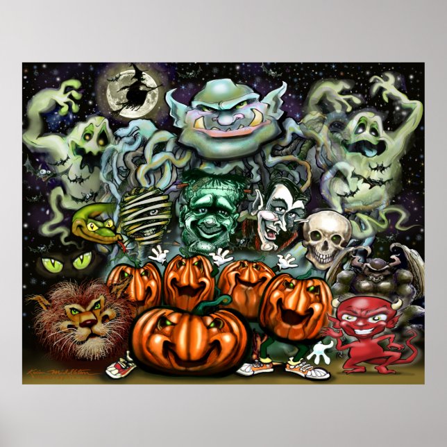 Poster d'art amusant d'Halloween (Devant)
