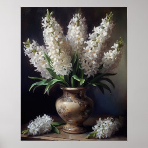 Poster d'art blanc Fleurs d'Hyacinthe
