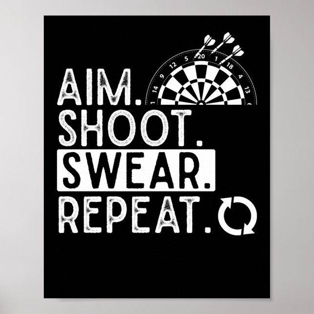 Poster Dart Board Men Dart Player (Devant)