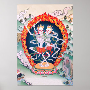 Poster d'art bouddhiste tibétain
